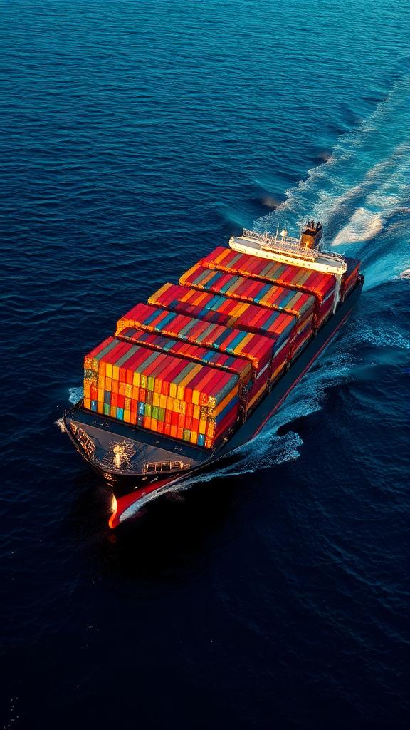 Container ship at sea